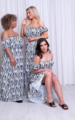 Aliza Off Shoulder Printed Split Midi Dress In Black/white 5 Aliza Off Shoulder Printed Split Midi Dress In Black/white -Fashionish Shop ikrush aliza off shoulder printed split midi dress 16589230602022 07 14 iKrush Glasgow Studio 810 of 1002