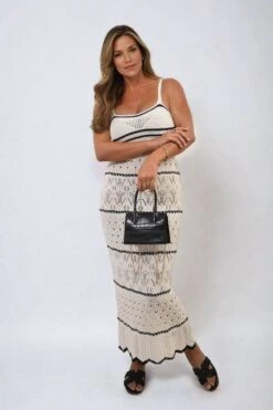 Ariana Strappy Long Knitted Stripe Cami Dress In Biege -Fashionish Shop ikrush ariana strappy long knitted stripe cami dress 17149885700105 13