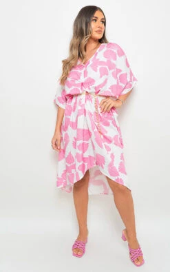 Athena Floral Print V Neck Twisted Front Midi Dress In White 6 Athena Floral Print V Neck Twisted Front Midi Dress In White -Fashionish Shop ikrush athena floral print v neck twisted front midi dress 1685172374 DSC8281