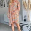 Ella Oversized Shirt Dress In Orange