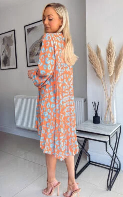 Ella Oversized Shirt Dress In Orange -Fashionish Shop ikrush ella oversized shirt dress 1648296224image00007