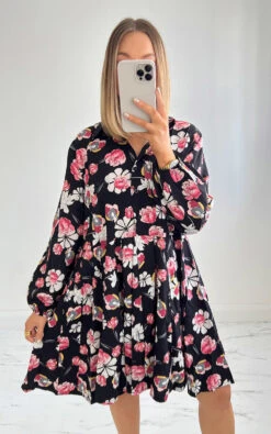 Holly Floral Mini Dress In Black -Fashionish Shop ikrush holly floral mini dress 1647353329Photo 12 03 2022 12 37 04