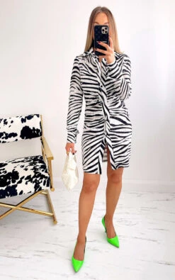 Jill Printed Button Down Shirt Dress In Zebra 5 Jill Printed Button Down Shirt Dress In Zebra -Fashionish Shop ikrush jill printed button down shirt dress 1634676958528345 02