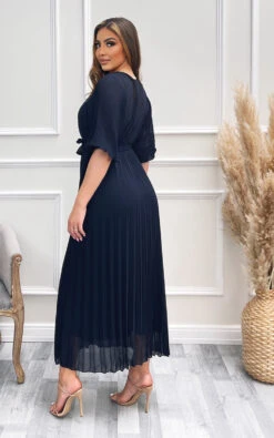 Tina Pleated Wrap Front Maxi Dress In Navy 5 Tina Pleated Wrap Front Maxi Dress In Navy -Fashionish Shop ikrush tina pleated wrap front maxi dress 1658045763IMG 7895